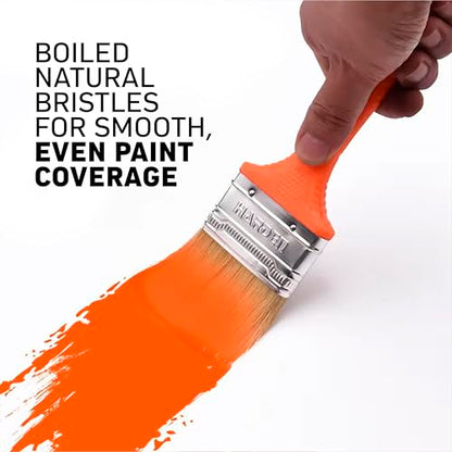 Premium Paint Brush Set – 3-Piece Boiled Bristle Brushes (1”, 2”, 3”) for Precision Painting | Professional & DIY Paint Brushes for Walls, Trim, Furniture & Crafts