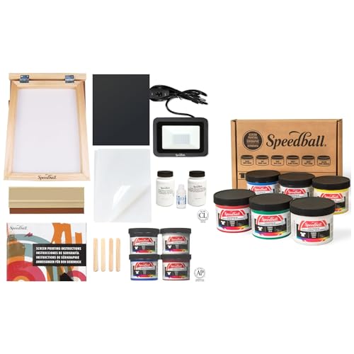 Speedball Advanced All in One Screen Printing Kit + 6 Color Ink Starter Set