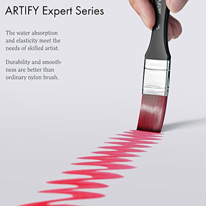 ARTIFY 24 Pieces Paint Brush Set, Expert Series, Enhanced Synthetic Art Supplies with Brush Holder and Palette Knife for Acrylic, Oil, Watercolor and Gouache Painting