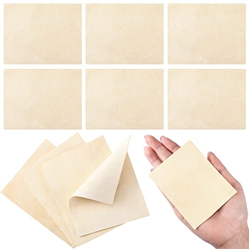 Potchen 20 Pieces Pre Cut Chamois Pottery Clay Ceramic Tool | Shammy Leather for Trimming Pot Rims, Polishing Ceramic Surfaces, Pottery Wheel Work, Soft Absorbent Tool - size: 3 x 3.7 Inch