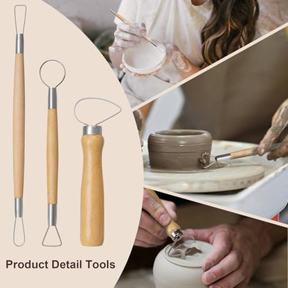 Amrules 31 Pcs Polymer Clay Sculpting Tools Kit for Adults, Light Yellow - color: Lightyellow-31Pcs