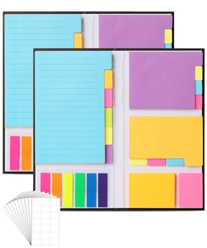 Mr. Pen- Sticky Notes Set, 2 Sets, 820 Pack, Ruled | Dotted & Blank Notes with 150 Index Tabs, Divider Sticky Pads for Bible Study, Office, School, Planning - color: Vibrant, size: 2 Sets
