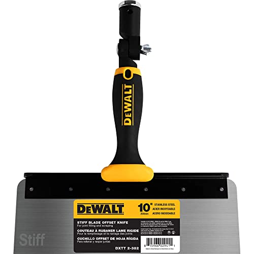 DEWALT 10" Offset Knife, 0.6mm Stainless Steel STIFF Blade | Soft-Grip Handle | DXTT-2-382 - size: 10"