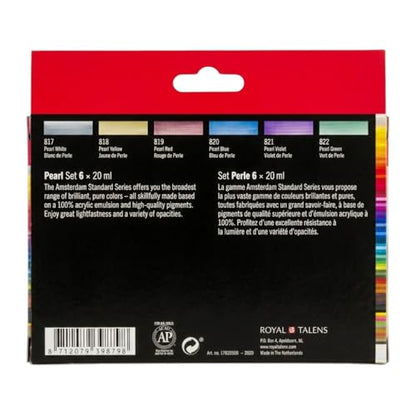 Amsterdam Standard Series Acrylic Paint Set, Pearl, 0.6 fl oz, 6 Count