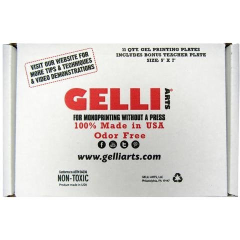 Gelli Arts 5" X 7" 11 Plates Gel Printing Plates - Gel Plate Class Pack, Reusable Printing Items, Printmaking Supplies for School, Clear Monoprinting, Items for Art Classes - size: 5" X 7"