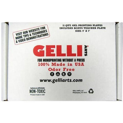 Gelli Arts 5" X 7" 11 Plates Gel Printing Plates - Gel Plate Class Pack, Reusable Printing Items, Printmaking Supplies for School, Clear Monoprinting, Items for Art Classes - size: 5" X 7"