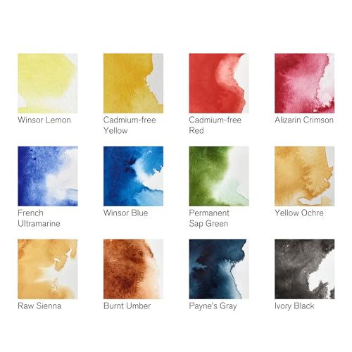 Winsor & Newton Professional Watercolor Paint Set, Customisable Travel Tin - style: Black Box 12 Half Pan
