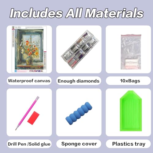 HHMATITS Flowers Diamond Art Kits for Adults 12x16inch - color: Flower