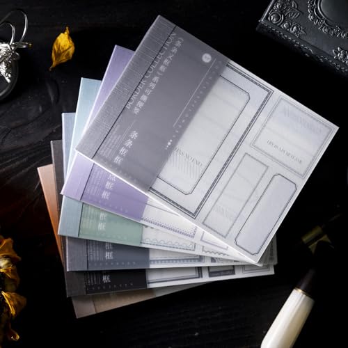 Alideco 180pcs Vintage Minimalist Frame Scrapbooking Paper for Journaling Supplies, Decorative Craft Paper for Junk Journals (tiaotiaoyoukuangkuang) - color: tiaotiaoyoukuangkuang