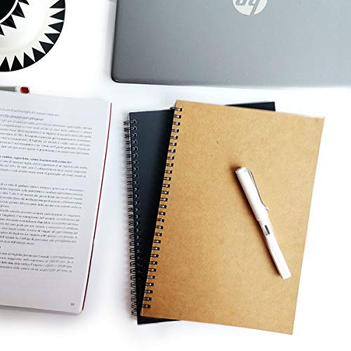 Twinkle Spiral Notebook, 2 Pack Spiral Journal, Sketchpad of Thick Pure White Paper, 10" X7” (Khaki, Blank) - color: Khaki