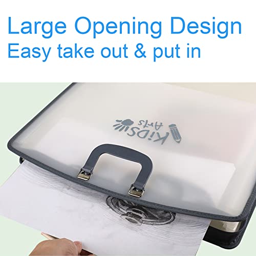 Acocony 11x17 Art Portfolio-Accordian File Organizer with 13 Pockets | 11x17 Portfolio Folder for Artwork with Handle and Zipper Closure, Frosted Translucent,Waterproof 1-Pack