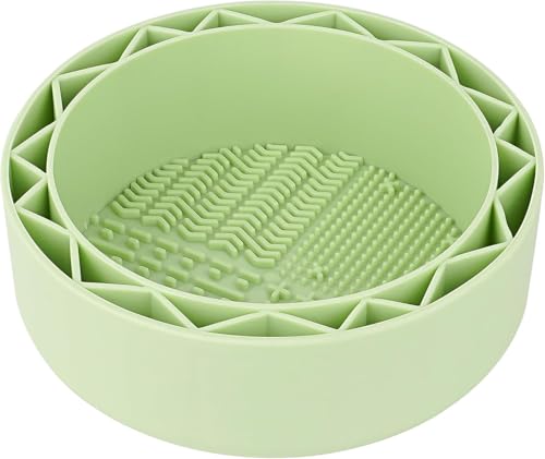 Pen Brush Washer, Watercolor Brush Cleaner, Silicone Brush Bowl Clean, Brush Holder Cleaner, Watercolor Painting Water Cup for Acrylic Oil Painti (Green) - color: Green