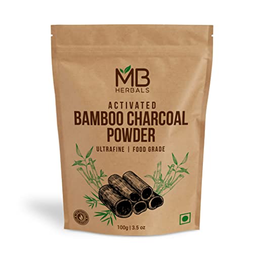 MB Herbals Activated Bamboo Charcoal 3.5 oz (100g) | Food Grade Charcoal for Baking, Skin Care & Hair Care - size: 100g