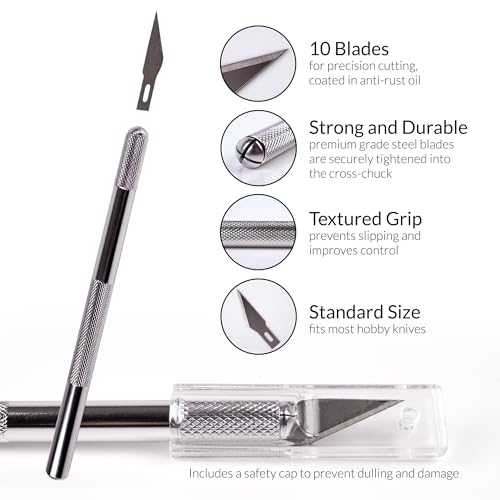 WA Portman Fabric Cutting Mat with Craft Knife & Straight Edge Craft Ruler This set includes 12x18 Inch Sewing Cutting Mat, 10pc #11 Blades, Xacto Craft Knife Set, & 18'' Cork Backed Metal Ruler Set - size: 12x18