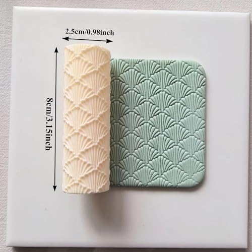 Polymer Clay Texture Roller Work with Polymer Clay Cutters for DIY Earrings Jewelry Making Craft Supplies (GZ032)