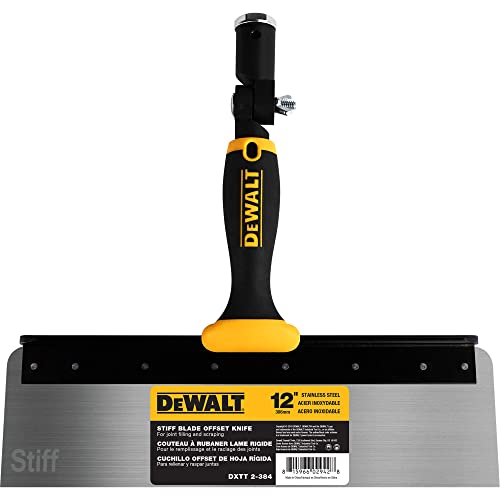 DEWALT 12" Offset Knife, 0.6mm Stainless Steel STIFF Blade | Soft-Grip Handle | DXTT-2-384 - size: 12"