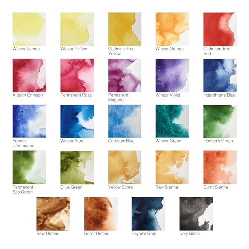 Winsor & Newton Professional Watercolor Paint Set, Complete Travel Tin | 24 Half Pans, Unrivalled Transparency, Single Pigment Vibrant Colors, Archival Permanence, Heritage Brand, Finest Pigments - style: Lightweight Metal Box 24 Half Pan