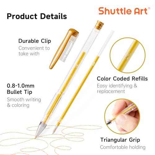 Shuttle Art 60 Pack Earth Tone Gel Pens, 30 Brown Earth Tone Gel Pens with 30 Refills for Adults Coloring Books Journaling Drawing Nature, Landscapes, Animals Scenes - color: 60 Pack Earth Tone