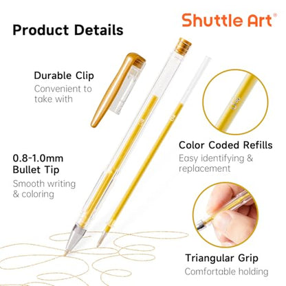 Shuttle Art 60 Pack Earth Tone Gel Pens, 30 Brown Earth Tone Gel Pens with 30 Refills for Adults Coloring Books Journaling Drawing Nature, Landscapes, Animals Scenes - color: 60 Pack Earth Tone