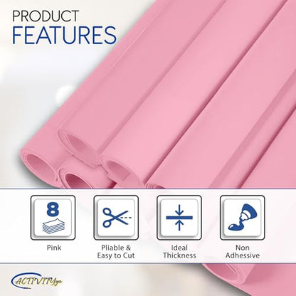 Pink EVA Foam Sheets, 6 x 9 Inch, 2mm Thick – Foam Paper for DIY Arts and Crafts, School Projects, and More – 8 Pack - color: Pink