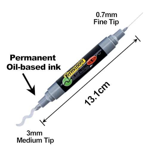 TRANSON 8 Colors Bold Tip and Extra Fine Tip Paint Markers Waterproof Oil Paint pen - color: 8 Colors