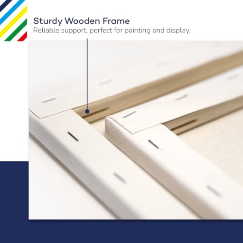 Large Canvas for Painting 16x40 Inch 4-Pack, 12.3 oz Triple Primed 100% Cotton Stretched Canvas, Blank Large Canvases for Oil Paint Acrylics Pouring & Wet Art Media - size: 16"x40"(4-Pack), style: Studio