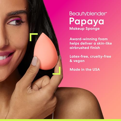 Beautyblender Orange Makeup Sponge | Super-Soft Blending Foam for Foundations, Powders & Creams | Reusable & Washable, Vegan & Cruelty-Free, Streak-Free Finish - color: Orange