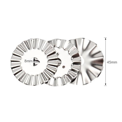Evponk 9 Pcs 45mm Pinking Rotary Cutter Blades, Wavy Rotary Cutter Replacement Blades for Cutting Quilting Cloth, Leather and Paper