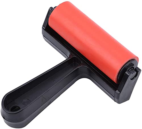 4-Inch Rubber Roller Brayer Tool – Vinyl, Printmaking, Stamping, Cardmaking, Scrapbooking – Durable Craft Roller with Easy-Grip Handle