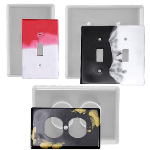 3Pcs DIY Silicone Resin Mold Set for Switch Socket Covers for Home Decor