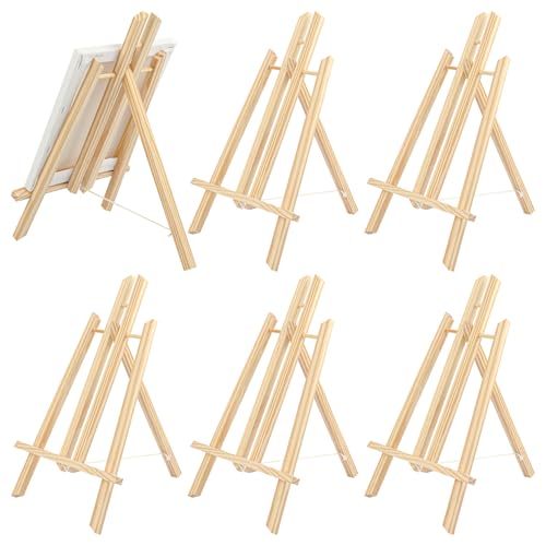Yiksonyo 6 Pack 15.6 Inch Wooden Easel, Tabletop Wood Easels Stand, Wooden Easel for Painting, Art, and Crafts - size: 6 Pack 15.6 Inch