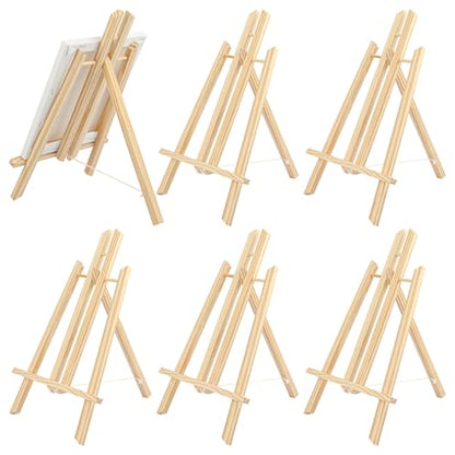 Yiksonyo 6 Pack 15.6 Inch Wooden Easel, Tabletop Wood Easels Stand, Wooden Easel for Painting, Art, and Crafts - size: 6 Pack 15.6 Inch