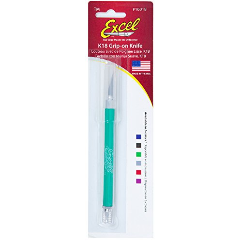 Excel Blades Soft Grip Hobby Knife, K18 with Safety Cap, American Made Light Duty Craft Knife (Green) - color: Green (1)