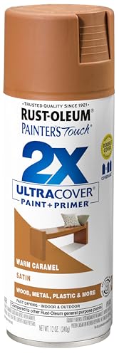 Rust-Oleum Painter's Touch 2X Ultra Cover Spray Paint, Satin Warm Caramel - color: Satin Warm Caramel, size: 12 Ounce (Pack of 1)