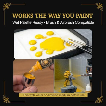 Ludus Bellum Miniature Paint Yellow Color 18ml Dropper Bottle, Professional Acrylic Paint for Miniatures & Models, Provides Quality Acrylic Tones and Shades for Warhammer 40K D&D Figures - color: Yellow