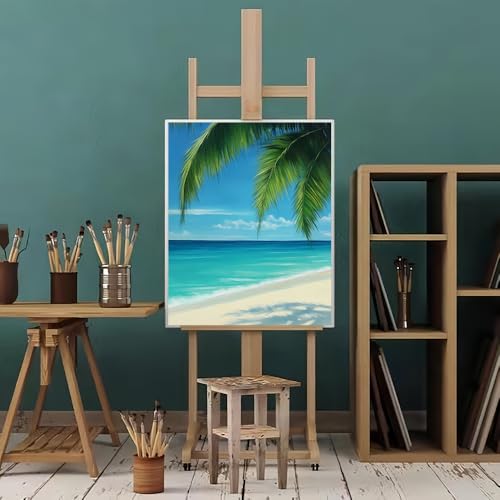 Natuyalo Beach Landscape Paint by Numbers Kit for Adults - Beginner Seaside View - Adult Paint by Number Kits on Canvas - DIY Acrylic Painting Kits for Gift - 16x20 Inch - color: ART-01