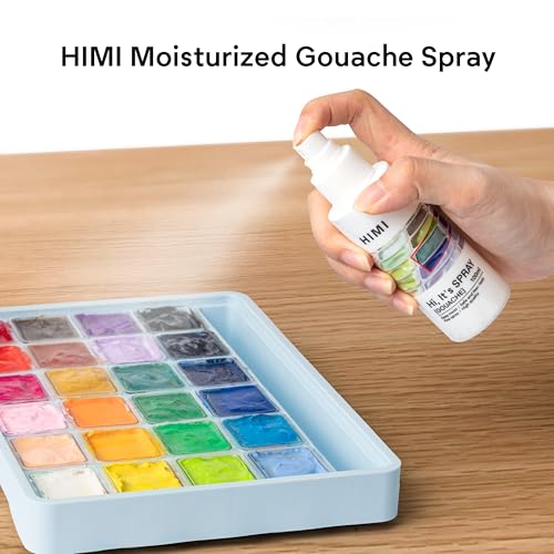 HIMI Gouache Wetting Spray 200ml (6.76 oz), Moisturizing Palette Spray for Gouache Paint, Reactivates Dry Pigments, Professional Art Supplies & Gift for Artists and Hobbyists - size: 6.76 Fl Oz (Pack of 1)
