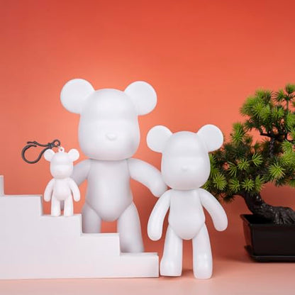 7+9 inch Blank Bear Mold 2 Set DIY Fluid Bear + 1 Keychain Creativity Figure for Home Decoration