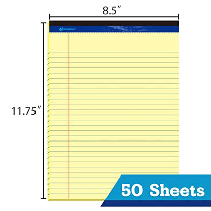 WritePads Legal Pad, 8.5 x 11, Wide Ruled, Canary Paper, 48-Pack, 50 Sheets Per Pad, Micro-Perforated Notepad, Made in USA - size: 8.5x11 Inch-Canary, style: 48 PACK