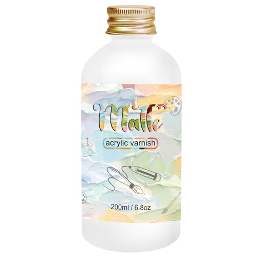 EIGTWEN Matte Varnish for Acrylic Painting, 200ml Clear Acrylic Varnish | Acrylic Paint Sealer, Clear Acrylic Paint, Prevents Yellowing, Maintains Long-Lasting Color - size: matte