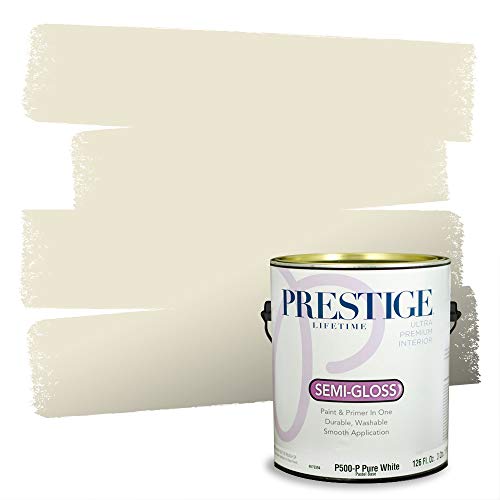 PRESTIGE Paints P500-P-HC-27BM Interior Paint and Primer In One Semi-Gloss Comparable Match of Benjamin Moore, 1 gallon, Monterey White - color: HC-27BM-PCM, size: 1 Count (Pack of 1)