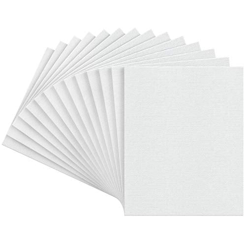 ARTEZA Canvases for Painting, Pack of 14, 8 x 10 Inches, Blank White Canvas Panels, 100% Cotton, 12.3 oz Gesso-Primed, Art Supplies for Acrylic Pouring and Oil Painting - size: 8 x 10 (Pack of 14)