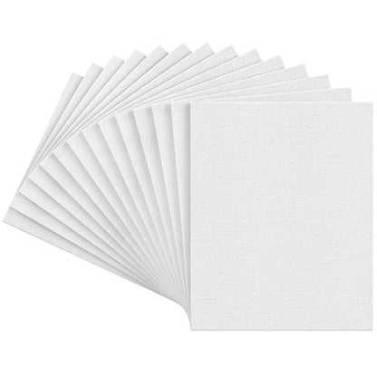 ARTEZA Canvases for Painting, Pack of 14, 8 x 10 Inches, Blank White Canvas Panels, 100% Cotton, 12.3 oz Gesso-Primed, Art Supplies for Acrylic Pouring and Oil Painting - size: 8 x 10 (Pack of 14)