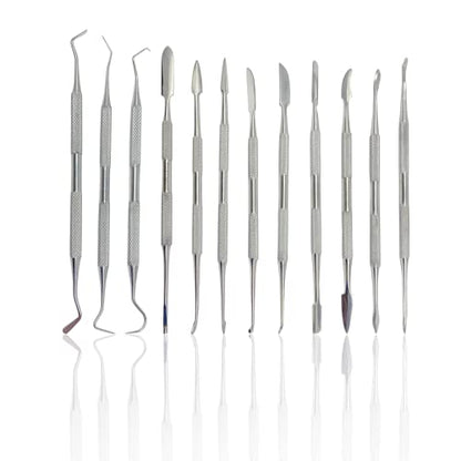 CYNAMED Stainless Steel Spatula Wax & Clay Sculpting Tool Carver Set (12PK) - style: 12PK