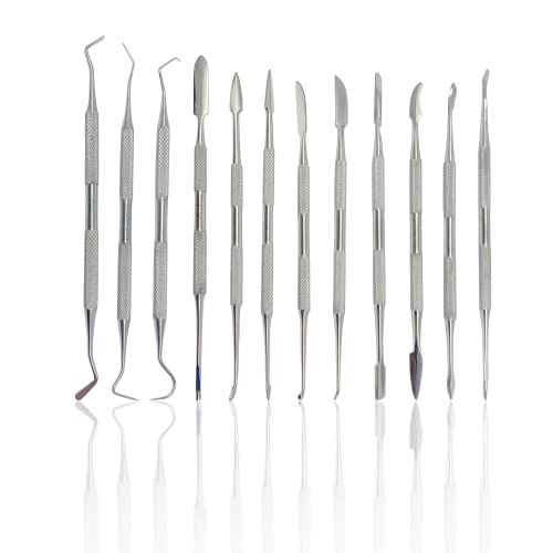 CYNAMED Stainless Steel Spatula Wax & Clay Sculpting Tool Carver Set (12PK) - style: 12PK