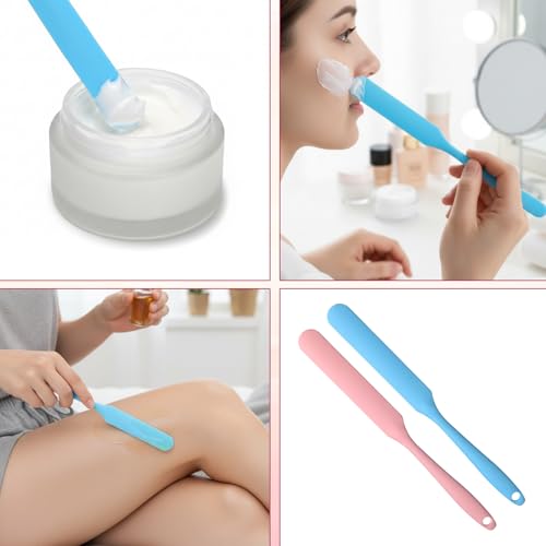 JJUNW 6PCS Epoxy Stir Sticks, Silicone Wax Sticks, Non-Stick Wax Spatulas | Reusable Multipurpose Silicone Stir Sticks for Epoxy Facial Mask Hair Removal Stirring Rods Paint Mixing Tools