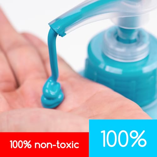 MEEDEN Turquoise Blue Acrylic Paint: 1 L /33.8 oz Satin Liquid Paint with Pump Lid - Soft Body Art Paints for Canvas, Studio, School, Wall & Poured Paintings - color: Turquoise Blue