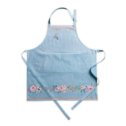 Maison d' Hermine Aprons for women with Pocket 100% Cotton (27.50"x31.50") | Adjustable Neck Strap & long ties Apron Men Chef Wedding Cooking Gardening Server Maid - color: 028 - Ibiza - Blue