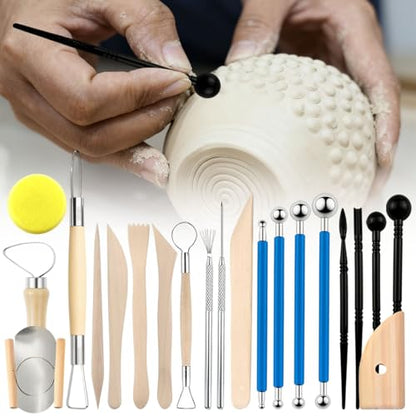 Basic Clay Pottery Carving Tools: 22Pcs Professional Sculpting Set for Home Use for Adult Beginners and Hobbyists - size: 22pcs