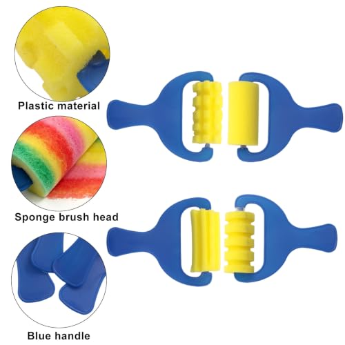 4 Pcs Sponge Rollers for Painting, Foam Pattern Paint Roller Set